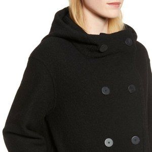 Fleurette M Teddy Wool Hooded Coat Black